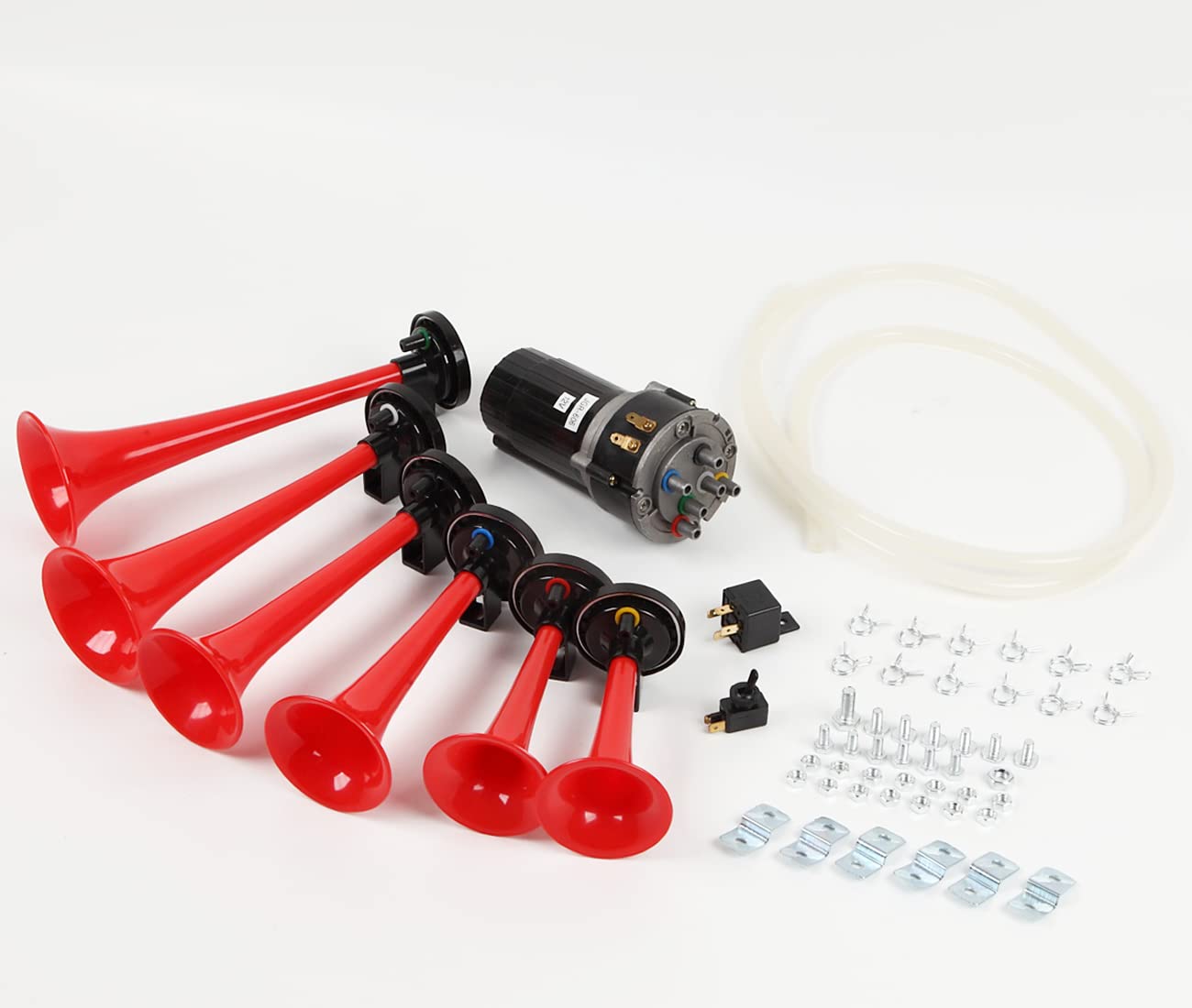Amazon | 6連ミュージックエアホーン（ゴッドファーザー）レッド12V車